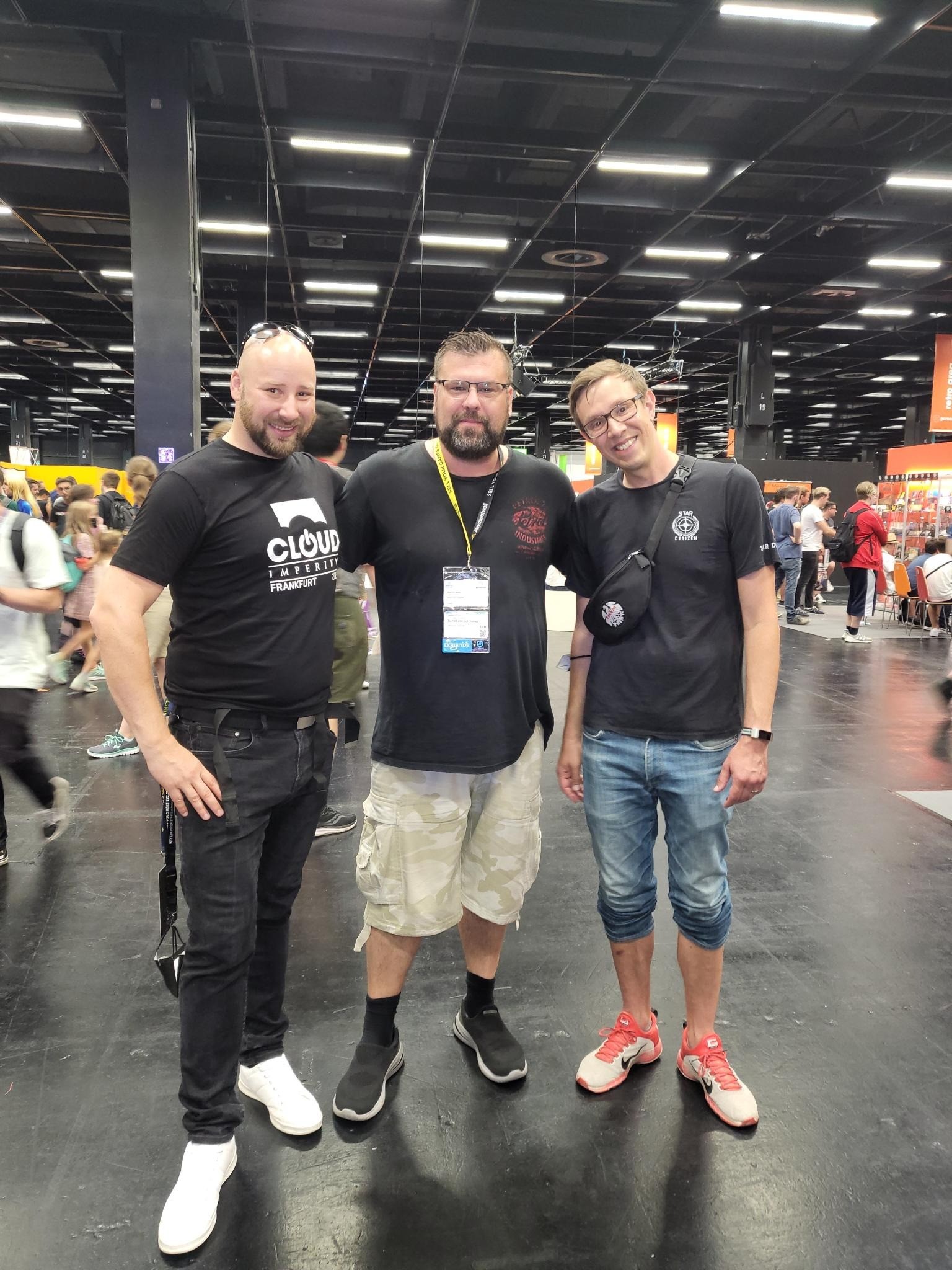 v.l.n.r.: Chris (CIG Community-Manager), Danny (|FaL|*Daride), Ulf (CIG Community-Manager)
